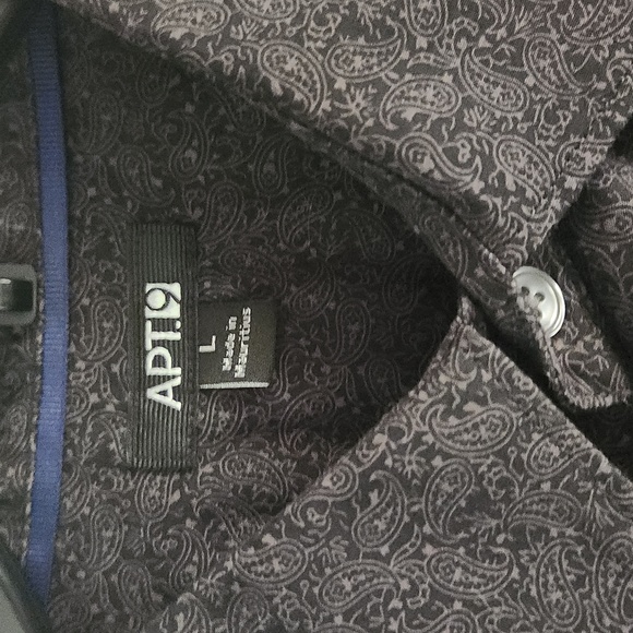 Apt. 9 black paisley button down shirt large - Picture 3 of 5